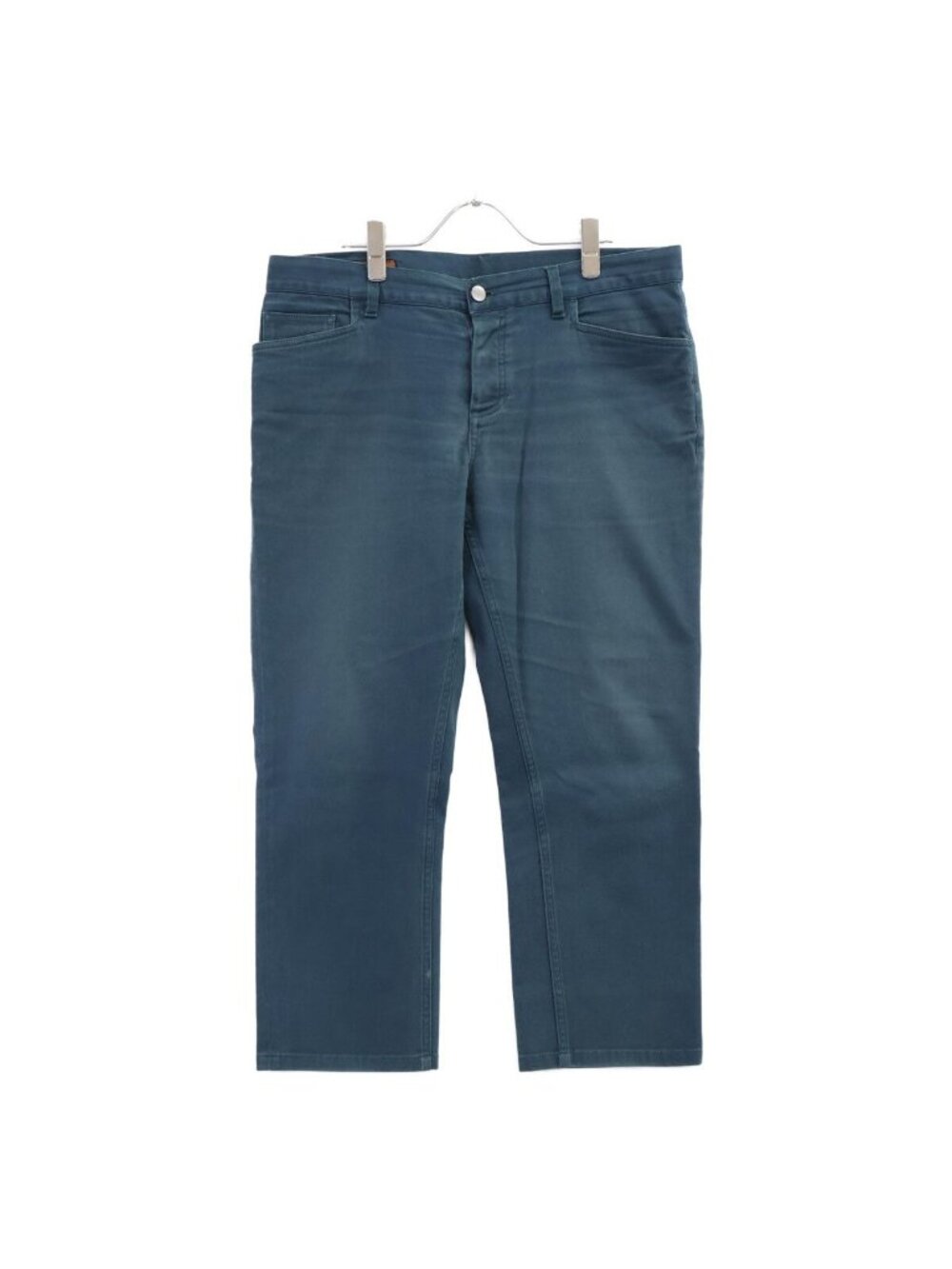 Hermes Series Button Green Denim Pants 44